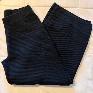 GAP Women’s Black Ribbed Cozy Knit Sweater Wide Leg Palazzo Pants size M
